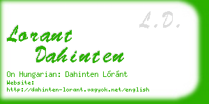 lorant dahinten business card
